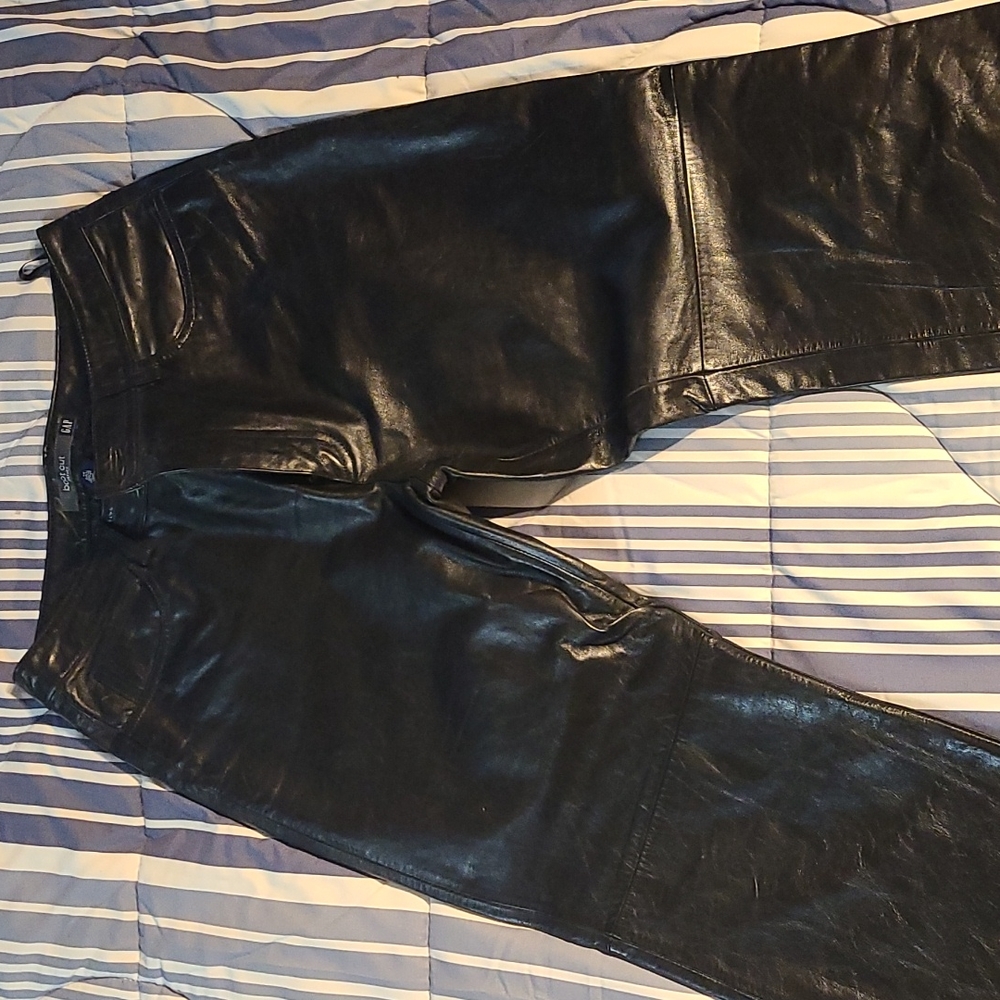 Black leather pants